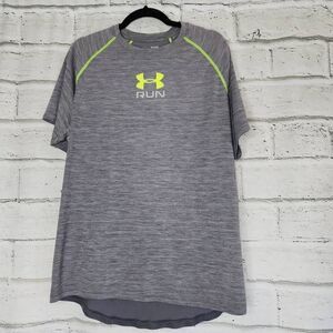 Under Armour Heat Gear Mens Short Sleeve Shirt Size XL Gray Workout Top